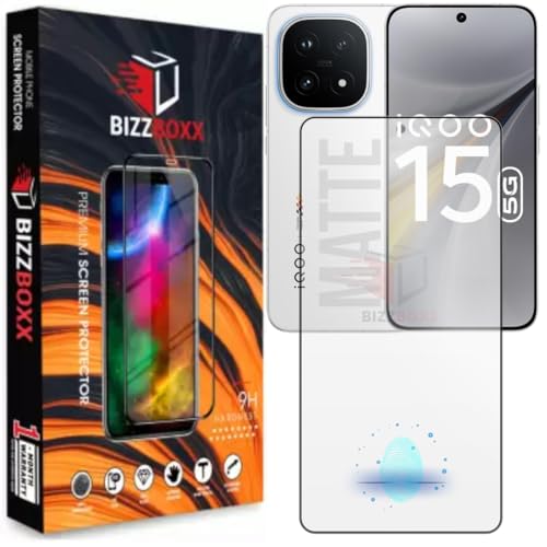 Image of Ultrasonic Fingerprint Working D+ AG Matte Tempered Glass Screen Protector Guard For iQOO 15 5G Gaming Special Temper With Camera Cut (IQOO15 / iq 15-6.85 Inch) Full Glue FHD - Pack of 1