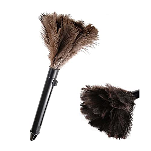 Image of Scalable Dusters, Brown Washable Portable Compact Feathers Mini Duster with ABS Handle Ability to Collect Dust, Reusable up to 200 Times
