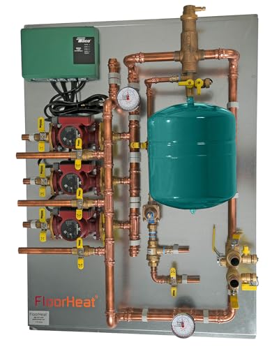 Hydronic Radiant Heat Control Panel - 3 Zone | Pre-Assembled Heating Distribution System for Underfloor, Home & Space Heating | High-Efficiency & Easy Install