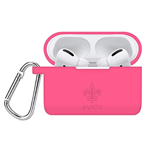 GAME TIME New Orleans Saints Engraved Silicone Case Cover Compatible with Apple AirPods Pro (Pink)