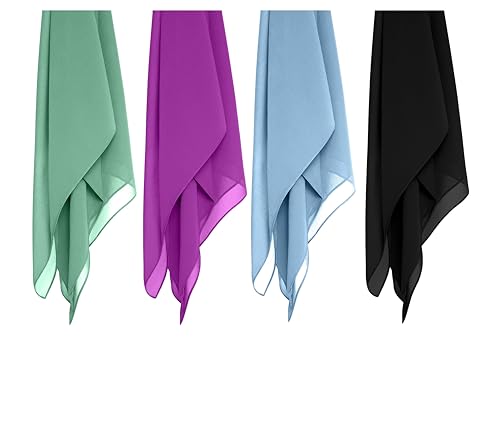 Image of Premium Georgette Hijab for Girls & Women | Lightweight and Breathable | Combo Pack of 4 | 180 cm x 70 cm