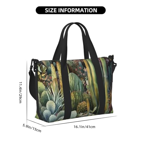 Cactus Flowers Duffle Bag for Men Women Gym Bag with Shoes Compartment Travel Bags Lightweight Overnight Bags2