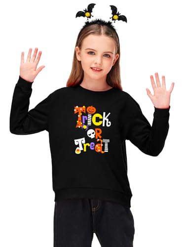 Image of Remimi Kids Halloween Sweatshirt Long Sleeve Thanksgiving Tops 3-14 Years