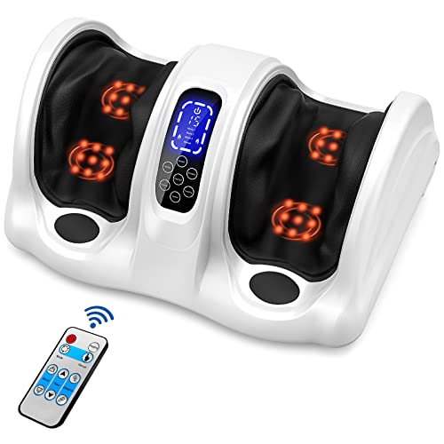 TWT Foot Massager Machine Shiatsu Foot and Calf Massager with Heat, Deep Kneading Rolling Massage for Calf Leg Ankle, Electric Foot Massager for Pain Relief Increases Blood Flow Circulation