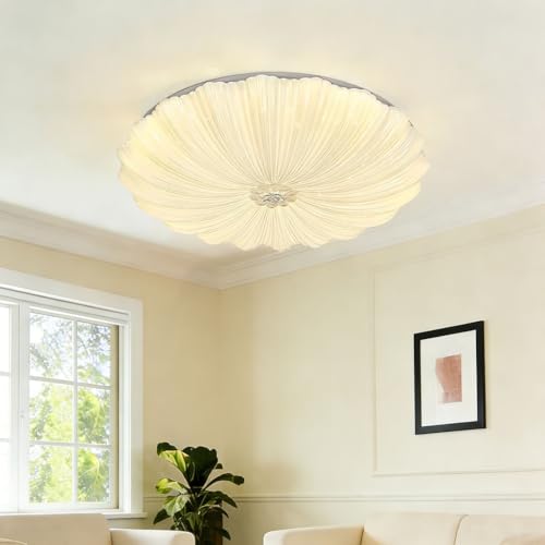 Plafonnier LED moderne texture coquillage dimmable 3 couleurs