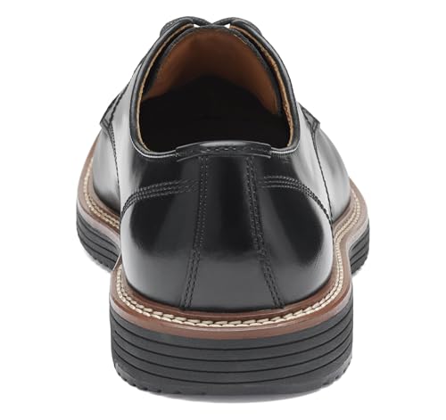 Image of Johnston & Murphy Men's Upton Plain Toe Lace-Up Oxford Dress Shoe, Black Full Grain, 10 M