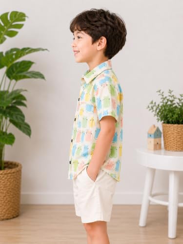 Image of RICH COPPER Fashionable Cotton Printed Half Sleeve Casual Shirt for Men Featuring Lightweight Fabric and Modern Design