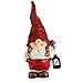 Produktbild com-four® XXL Deko-Figur Weihnachtswichtel - Koboldfigur mit Metall-Laterne - wetterfeste Weihnachtsdeko aus Magnesia - Zwergenfrau mit Teelichthalter (Wichtel - Frau)