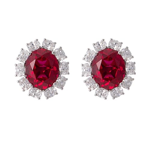 Boucles d'oreilles Argent 925 et Rubis : Cadeau Idéal Femme