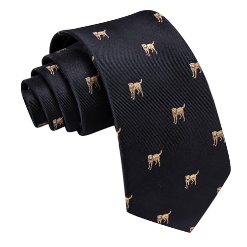 Image of Barry.Wang Silk Ties for Men Fun Necktie and Tie Clip Set for Wedding Party Business Formal Extra Long