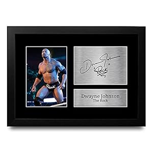 HWC Trading Dwayne Johnson Autograph Signed Printed Gift Ontworpen Geschenken A4 The Rock Print View From The Image…