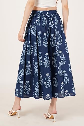 Image of COTLAND Fashions Jaipuri Cotton Printed Flared Palazzo Pants for Women