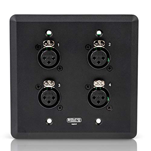 Sound Tools WallCAT Female XLR Black – 4 Channel XLR Wall Plate