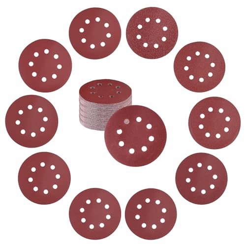 Image of WORKPRO 50-Piece Sanding Discs Set - 5-Inch 8-Hole Sandpaper 5 Grades Include 60, 80, 120, 240, 320 Grits for Random Orbital Sander(Not for Oscillating Tools or Mouse Sander)