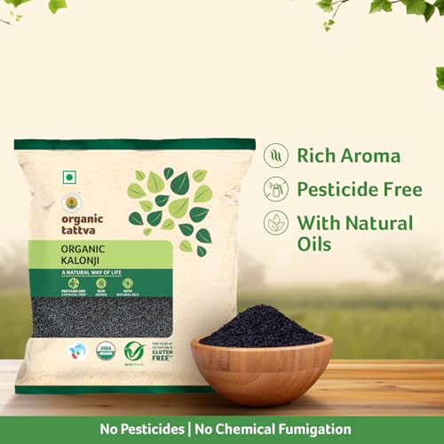 Image of Organic Tattva Kalonji Seeds 100g | Whole Nigella Kalonji Seeds for Daily Cooking, Baking & Seasoning Use