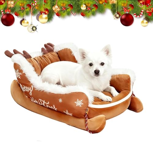 Opilroyn Hundebett für Schlitten, warmes Weihnachtssofa, für Hunde im Winter, für Haustierbesitzer bei kaltem Wetter, Wohn- und Schlafzimmer, Nachtschlaf und-9