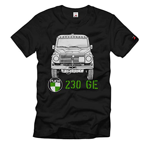 Camiseta militar Puch 230GE SUV Bundesheer 4x4 ligera de color negro en talla 3XL