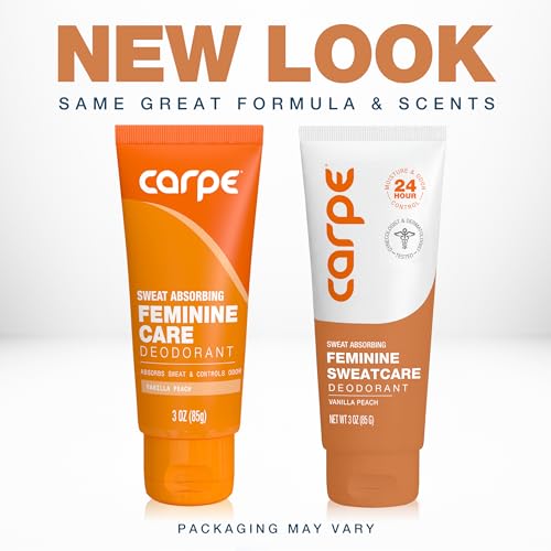Image of Carpe Feminine Sweatcare Intimate Deodorant - pH Balanced, 24Hr Moisture & Odor Control Whole Body Deodorant for Women - Gynecologist Tested & Safe for Private Parts - Vanilla Peach - 3oz