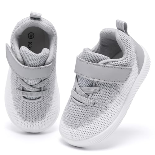 Image of MORENDL Toddler Sneakers Baby Boys & Girls Barefoot Shoes Lightweight Breathable Walking Running Tennis Athletic Sport Shoes