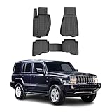 OMAC Floor Mats for Jeep Commander 2005-2010 Car Mats All Weather 3D Custom Fit Rubber Mat Waterproof Odorless TPE Floor Liners Laser Measured Non-Slip (Black)