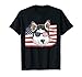 Husky Dad & Mom Bandera Americana 4 de julio EE.UU. Husky siberiano Camiseta