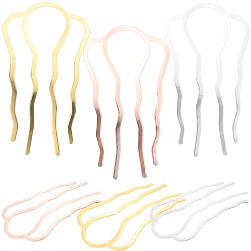 FONDOTIN Pettini Laterali in Metallo 6 Pezzi 4 Denti, Fermagli per Chioma Eleganti e Leggeri, Accessori per Acconciature da Cerimonia e Uso Quotidiano per Donne e Ragazze