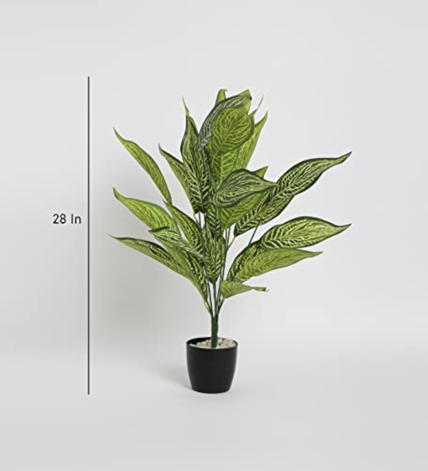 Artificial Green Croton Plants for Interior Decor