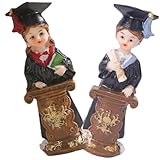 Décorations de sculptures pour la maison : avec leur design sur le thème de la remise des diplômes, elles constituent des décorations parfaites pour les cérémonies et fêtes de fin d’études. figurines miniatures en résine