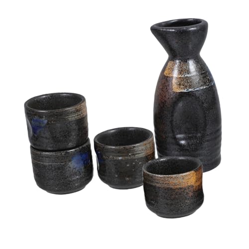 COLLBATH 日式清酒 陶磁器製 酒燗器 徳利とぐい呑み点 耐久性と優雅さを兼ね備え ホームバーや宴会に