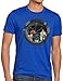 style3 Futuro Crew T-Shirt da Uomo Anime Astronave Capitan, Dimensione:5XL, Colore:Blu