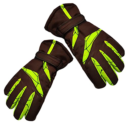 Luvas de inverno de dedo cheio luvas de esqui reflexivo forro de lã luva de pulso trelas antiderrapa