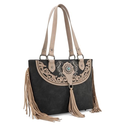 Image of Montana West Aztec Tote Bag for Women Embroidered Western Shoulder Purse and Wallet Set