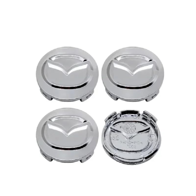 Lot De 4 Cache-moyeux De Voiture Pour Mazda 3 2014-2018 56 Mm, Cache