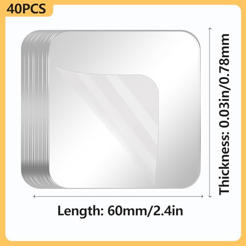 Image of Double Sided Tape Heavy Duty,Clear Nano Tape Square 40 PCS,Removable Mounting Tape for Walls,Waterproof Two Sided Sticky Adhesive Pads Strips,Transparent Wall Tape No Damage Cinta Doble Cara