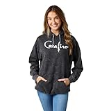 Bioworld Coraline Full Moon Character Art Women's Black Enzyme Wash Long Sleeve Fleece Hooded Sweatshirt-Medium
