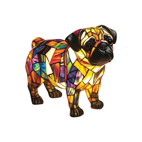 Lampada A Tema Gatto, Lampada Bulldog Francese, Luce Notturna Da Tavolo In Resina Con Serie Animali, Simpatico Regalo Per Gli Amanti Dei Cani(M,S)
