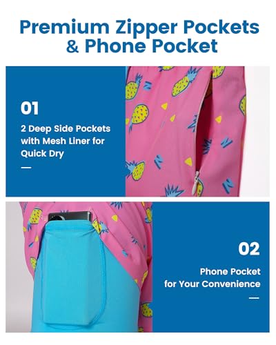 Image of maamgic 5inch Mens Swim Trunks with Compression Liner 2-in-1 Swimming Shorts Stretch Quick Dry with Zipper Pockets