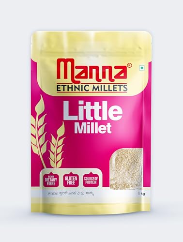 Image of Manna Millets 5Kgs, Whole Grains, Combo pack of 5, Foxtail, Kodo, Little, Barnyard, Proso. Certified Low GI, Unpolished Natural Grains 1kg (Pack of 5)