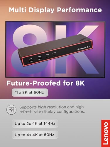 Image of Lenovo ThinkPad Thunderbolt 4 Smart Dock Gen 2 7500, Multiple Display Support, Integrated 1M Thunderbolt 4 Cable, Remote Hardware Management, 40Gbps Data Speed, 100W Power Delivery, Black