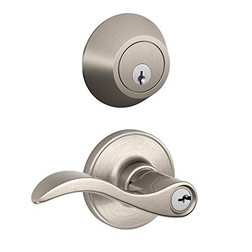 Schlage JC60 V SEV 619 Single Cylinder Keyed Entry Lock Deadbolt, Satin Nickel Schlage JC60 V SEV 619 Single Cylinder Keyed Entry Lock Deadbolt, Satin Nickel