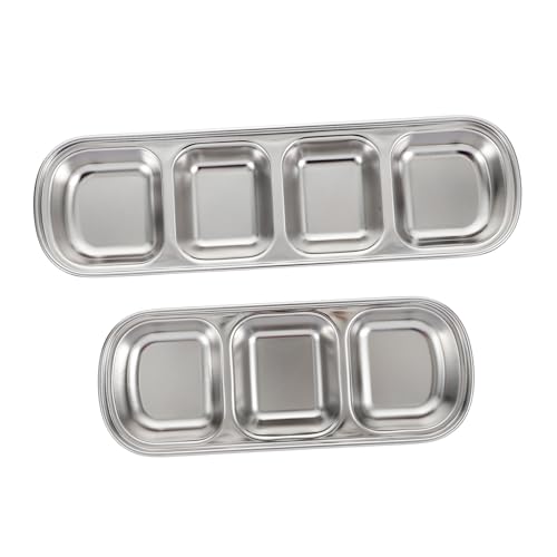 Beavorty 2stücke Edelstahl Futterplatten Mit Multi-fächern Kleine Futtertrays Für Hamster Chinchilla Kleine Haustiere Leicht Zu Reinigen Für Angenehme Fütterung