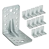 OMIdeas 12 x Escuadra Metalica De Angulo (90 x 90 x 65 x 2.5) Conector en ángulo Conectores angulares con reborde Angulos Metalicos Galvanizadas