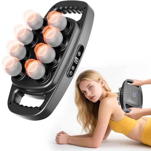 8 Kopf Massagepistole für Tiefes Gewebe – 16 Antrieb Upgrade Massagegerät, Nackenmassagegerät mit 30 Stufen und 3 Modi, Elektrisches Massagegerät Leise für Beine Arme Taille Rücken Gesäß Ganzkörper