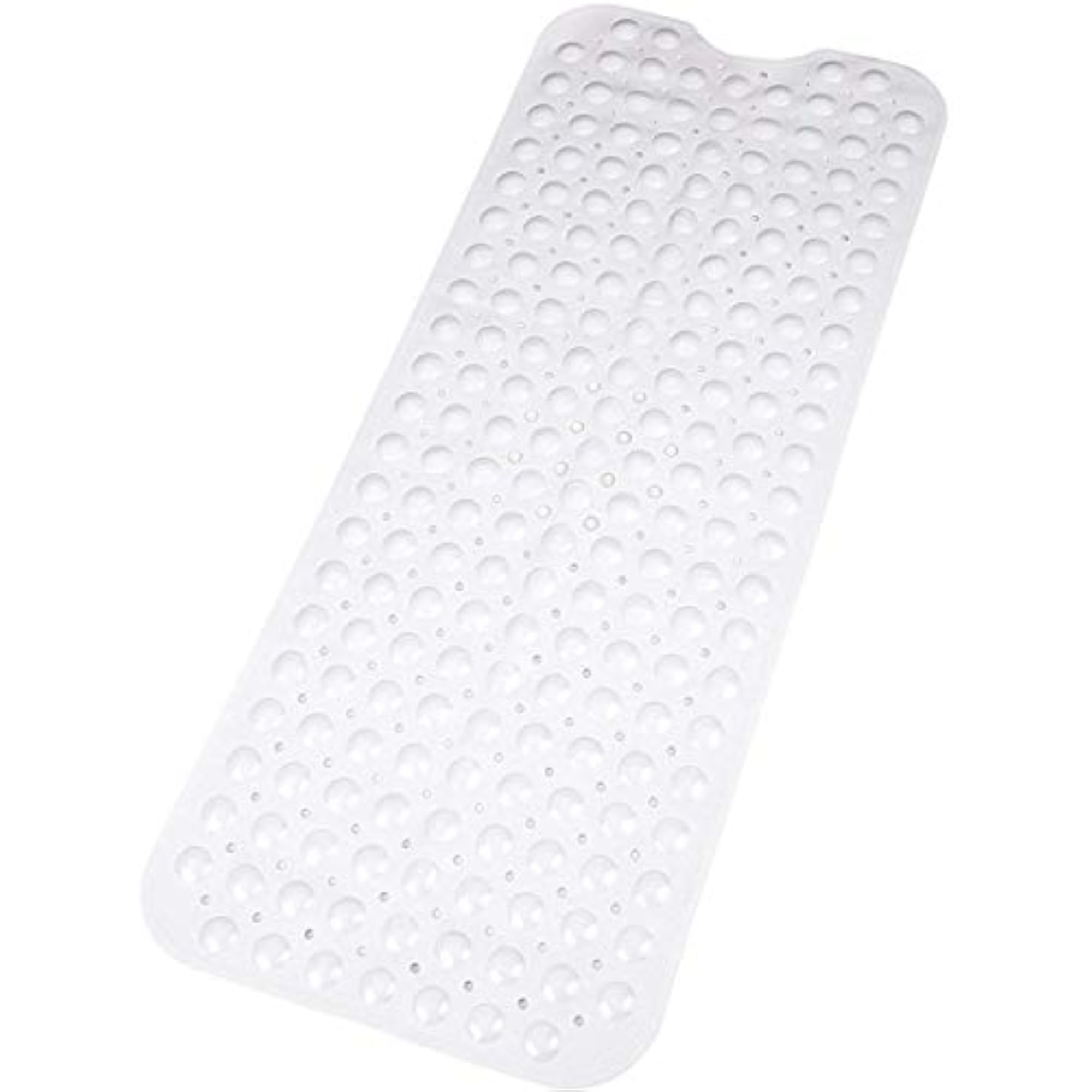 Extra Long Bath Mat Non-Slip, Stylish White Design