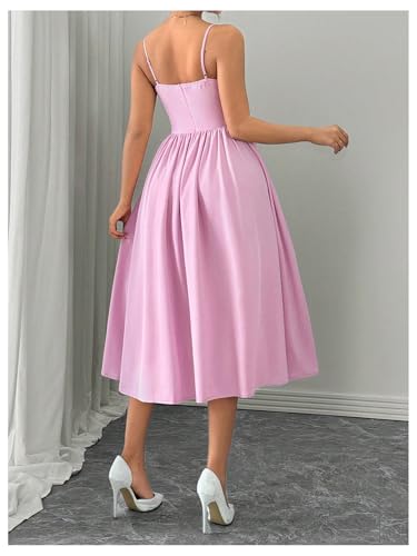 SOLY HUX Women's Sleeveless Midi Corset Dress Flared A Line Flowy Party Cami Dresses2
