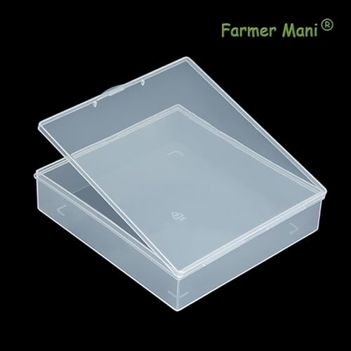 Image of Clear Polypropylene Rectangle Beads Storage Containers Box (5.87 x 6.34 x 1.5 inch) with Lid for Collecting Small Items, Beads, Game Pieces, Business Cards, Crafts Accessories