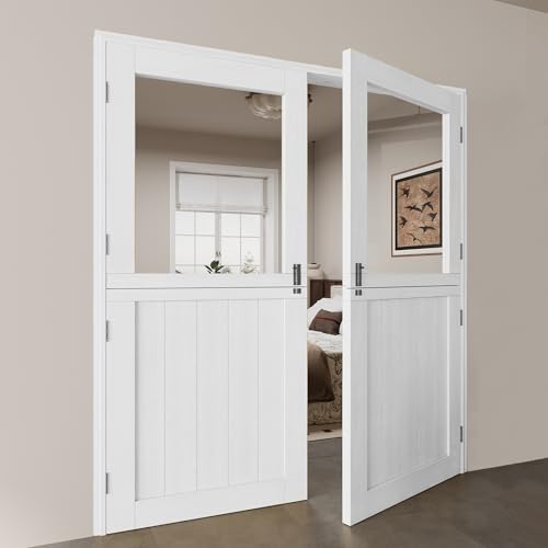 Double French Dutch Door Slab, 60"x 80" Interior Pre-Assembled 1.38"