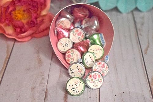 Autocollants de remerciement fête prénatale pour boîtes de dragées et souvenirs roses 1,9 cm - 5
