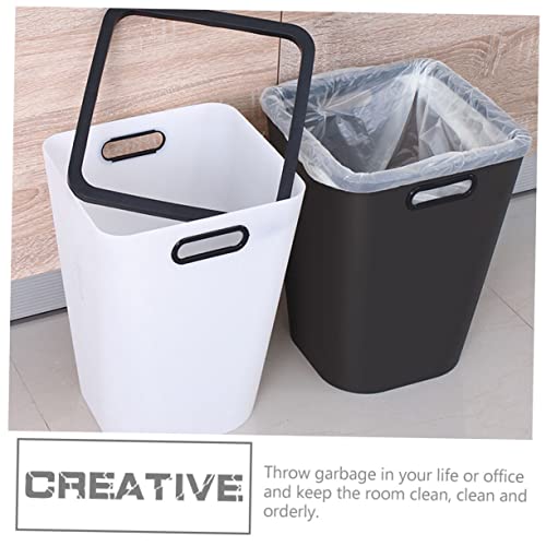 Caneca de basura de plástico rectangular blanca miniatura 3