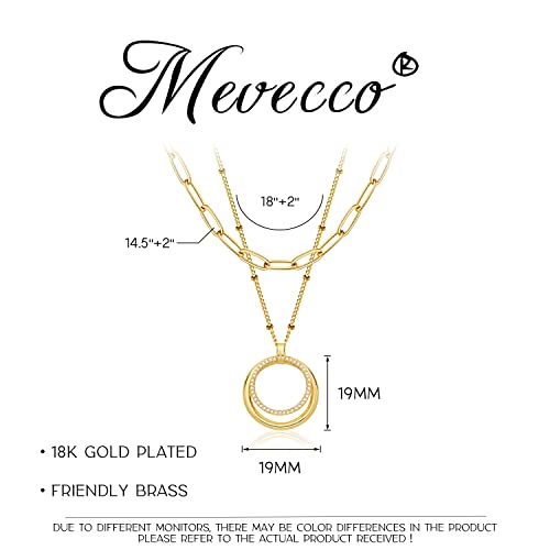Image of MEVECCO Dainty Pendant Layered Necklaces for Women